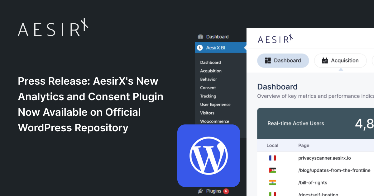 Press Release: Analytics and Consent Plugin on WordPress Repo